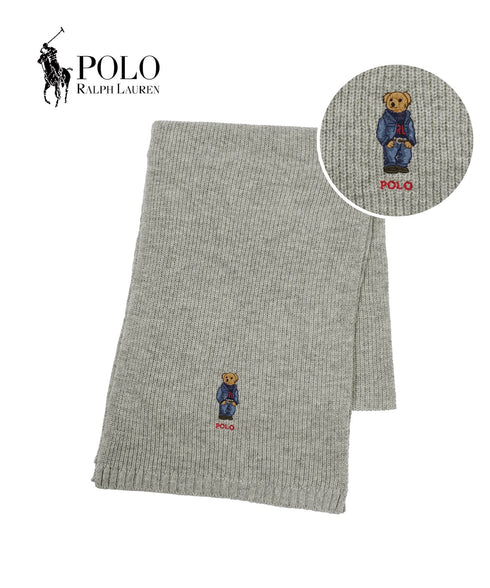 ポロ ラルフローレン POLO RALPH LAUREN solid denim bear scarf マフラー
